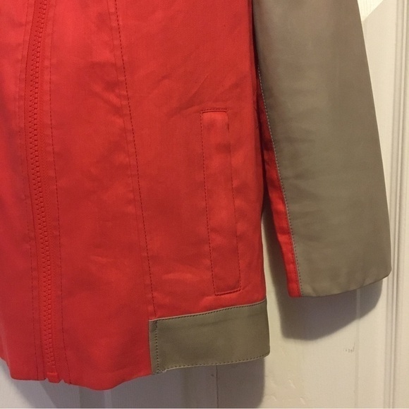 𝅺HELMUT Lang Red Tan Lambskin Linen-twill Bomber - Picture 5 of 11
